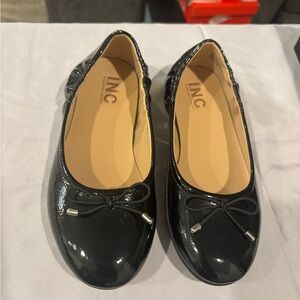 INC International Concepts Girls Shiny Black Flats